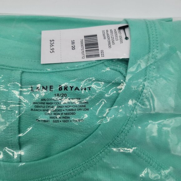 Lane Bryant French Terry Crewneck Sweatshirt Tee Mint Green Plus Size 18/20 NWT - Picture 5 of 6